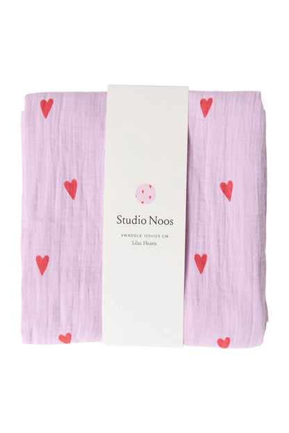 Purple Hearts Swaddle Print Large