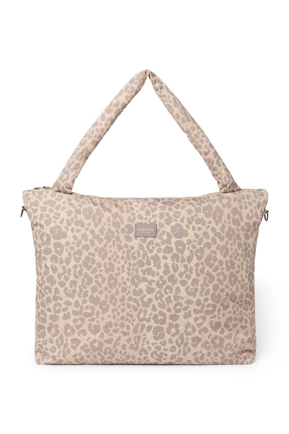 Beige Leopard Puffy Diaper Bag