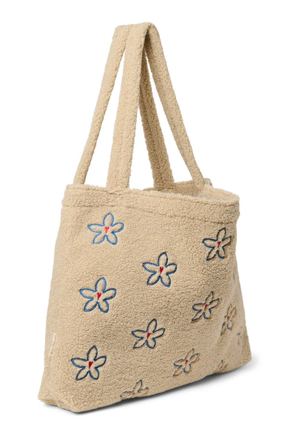 Ecru Flower Heart Teddy Mom Bag
