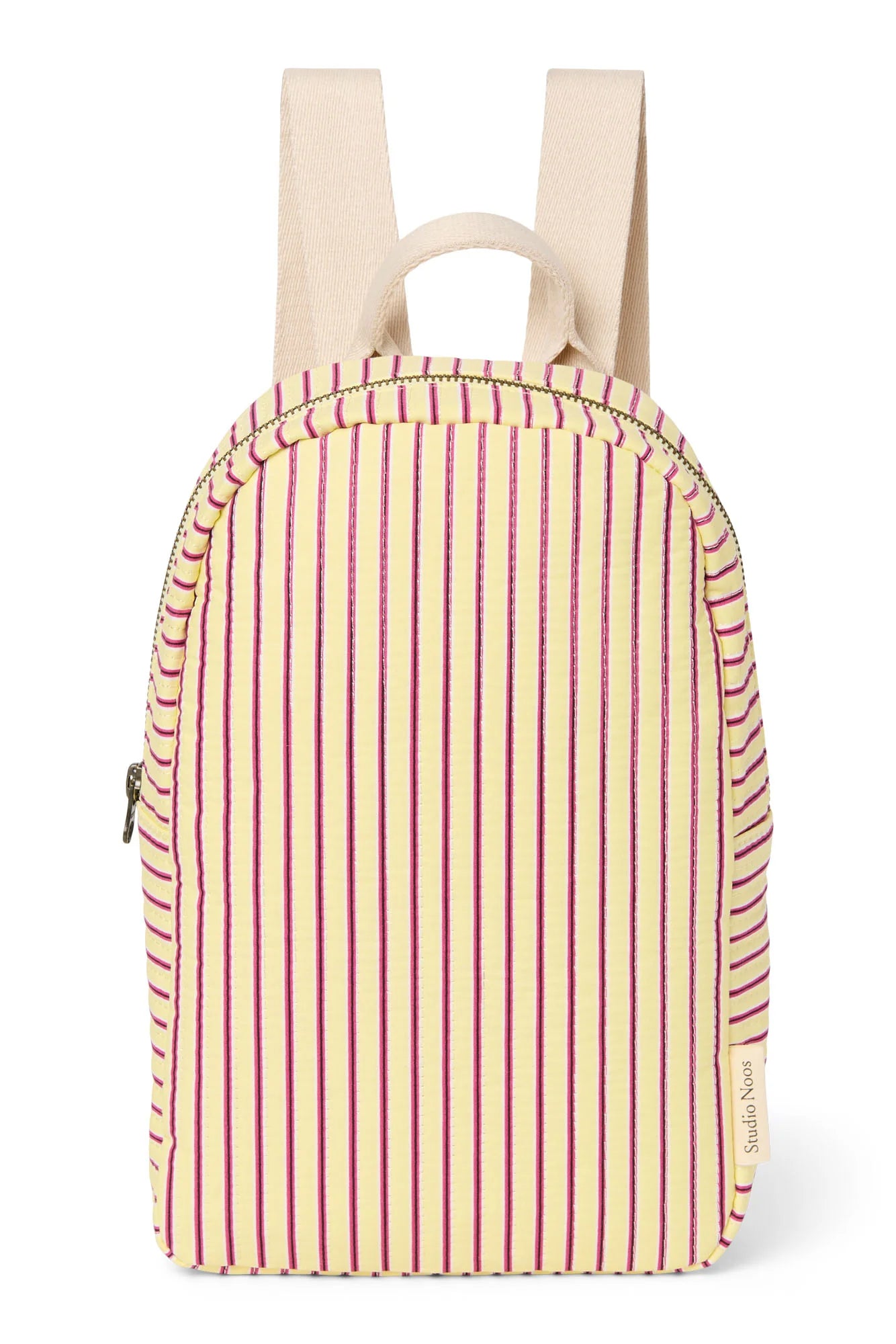 Poplin Striped Mini Backpack | Raspberry
