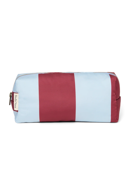 Bordeaux/Light Blue Bold Stripe Pouch