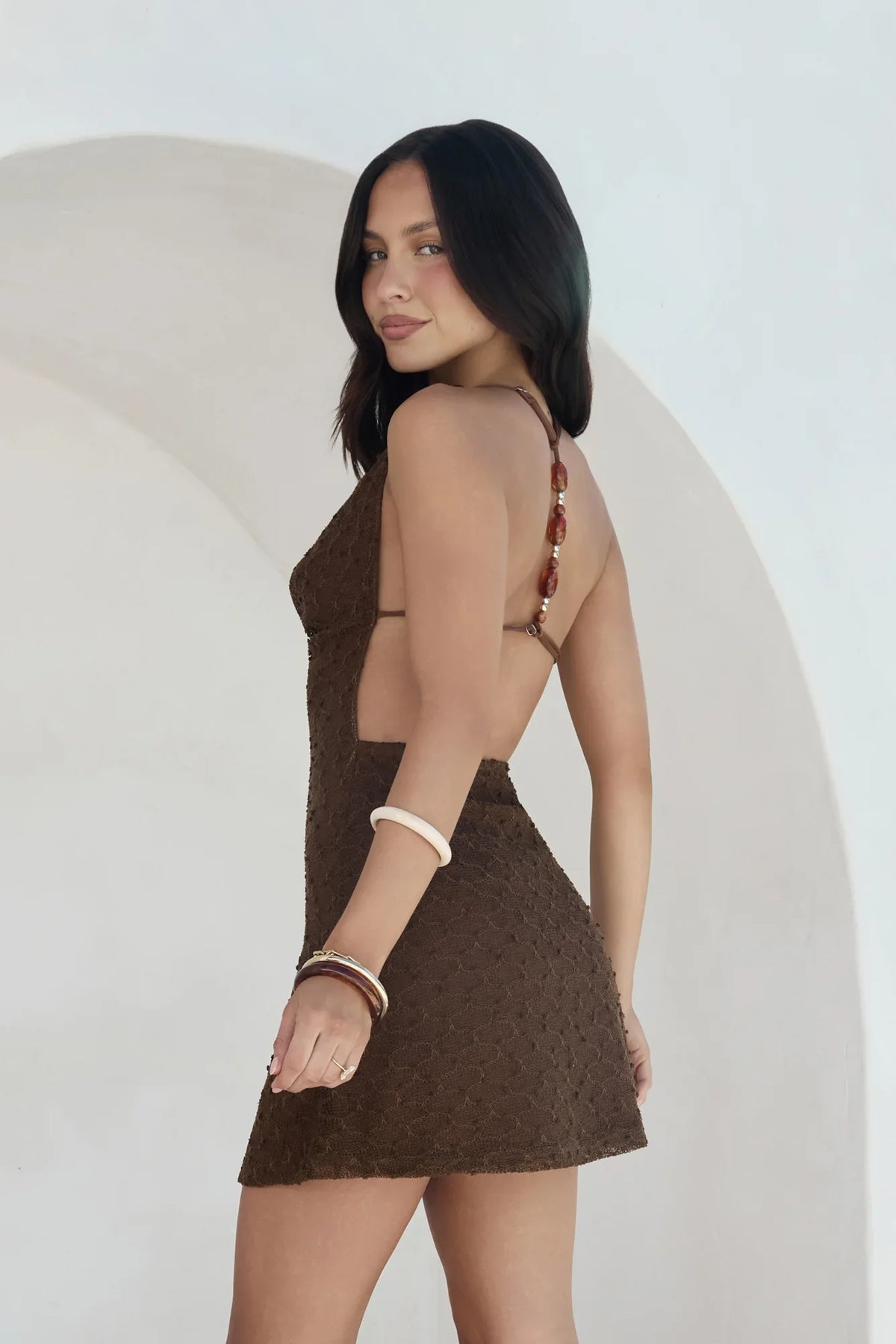 Taugeküsstes Minikleid Braun