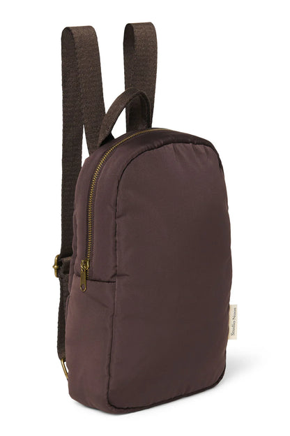 Brown Puffy Mini Backpack