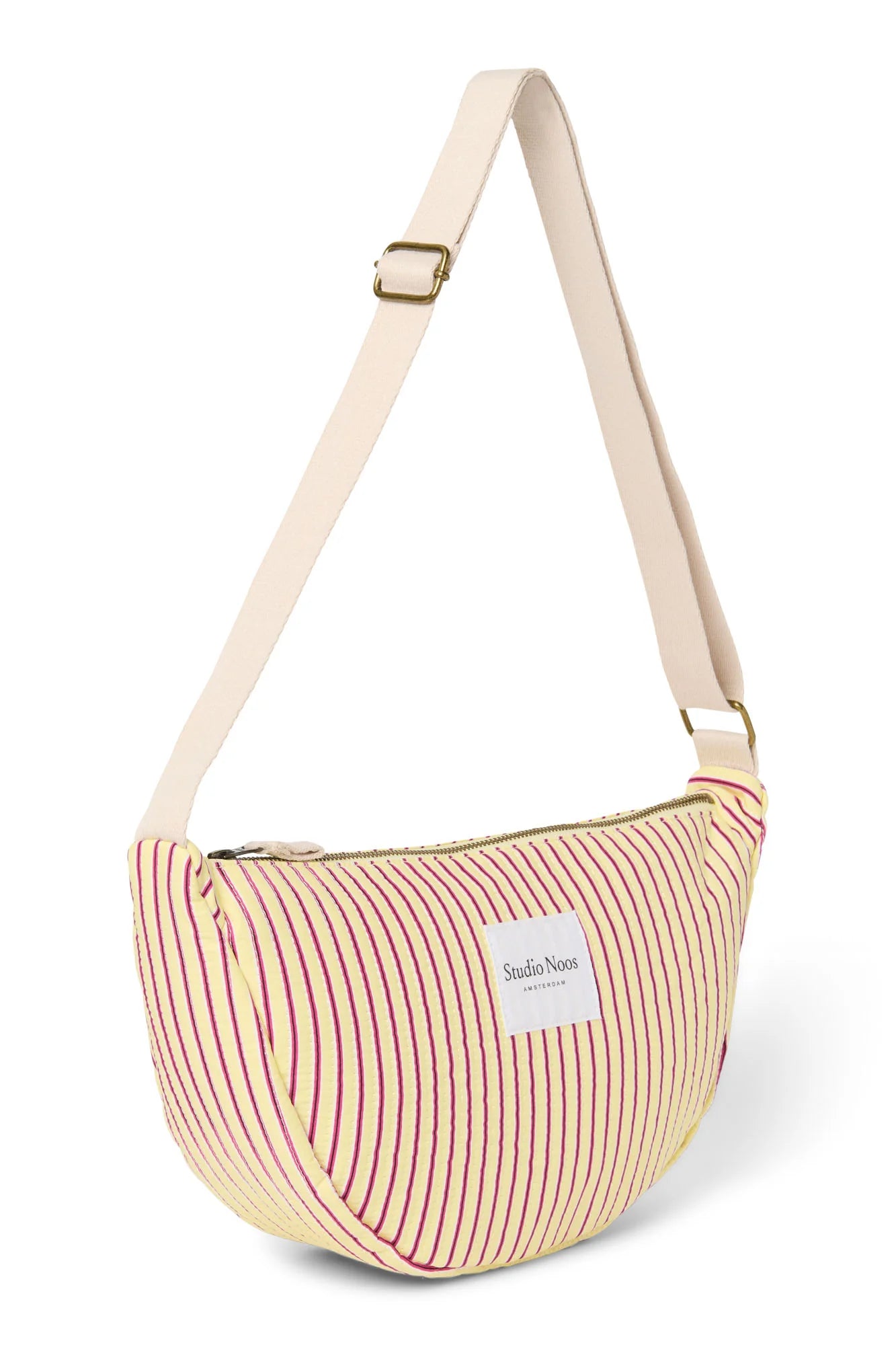 Poplin Striped Adult Fanny Pack | Raspberry