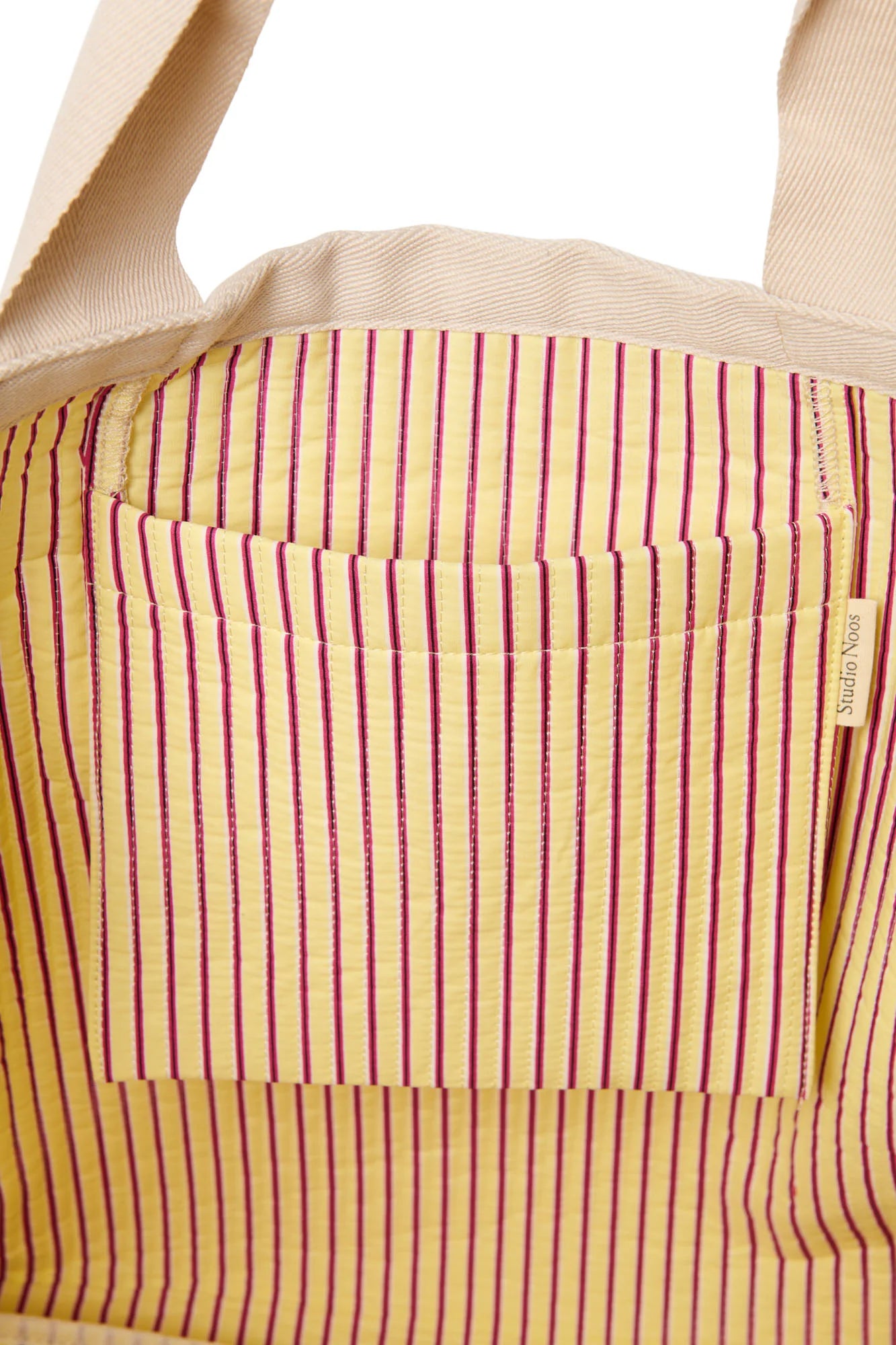 Poplin Striped Beach Bag | Raspberry