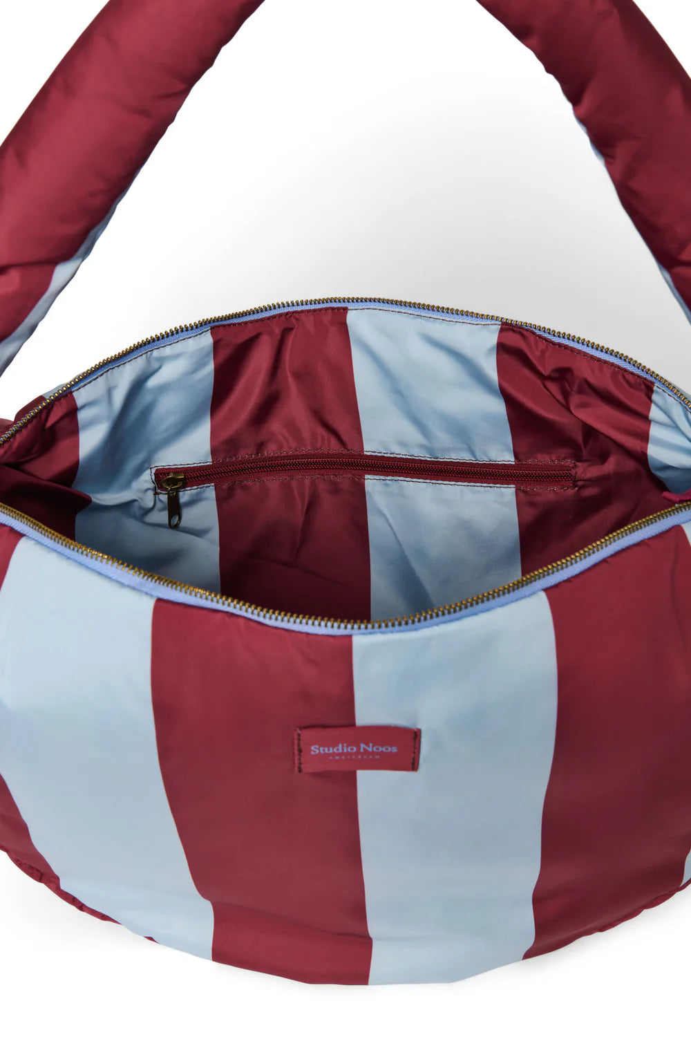 Bordeaux/Light Blue Bold Stripe Cross Body Bag