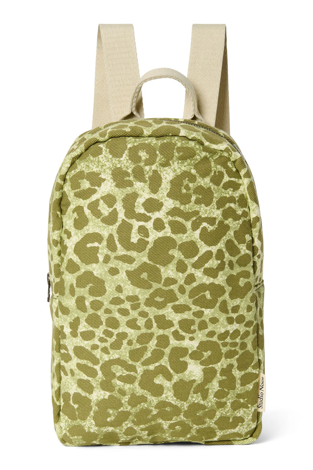 Green Leopard Cotton Mini Backpack