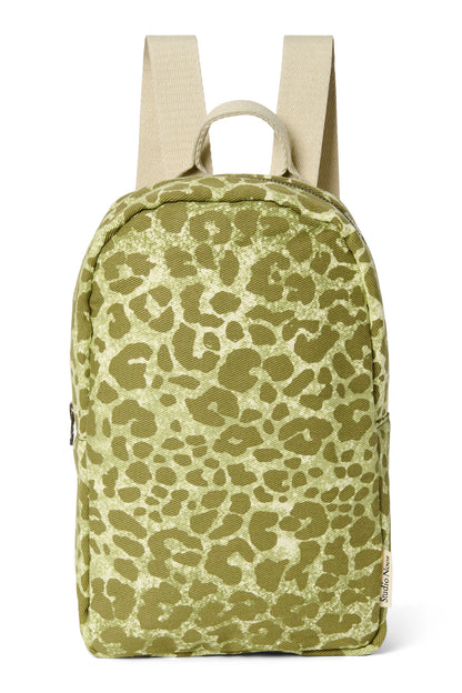 Green Leopard Cotton Mini Backpack