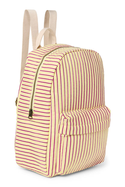 Poplin Striped Midi Backpack | Butter Yellow
