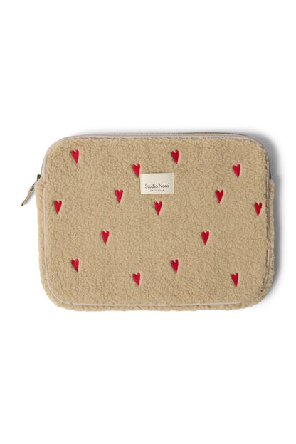 Ecru Hearts Teddy Laptop Sleeve 13 Inch