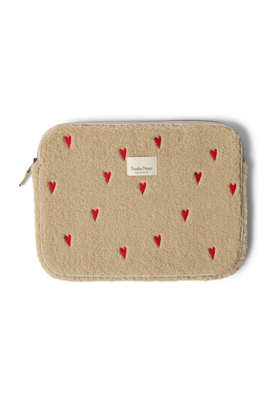 Ecru Hearts Teddy Laptop-Hülle 13 Zoll