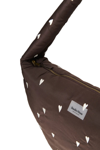 Purple Hearts Puffy Cross Body Bag