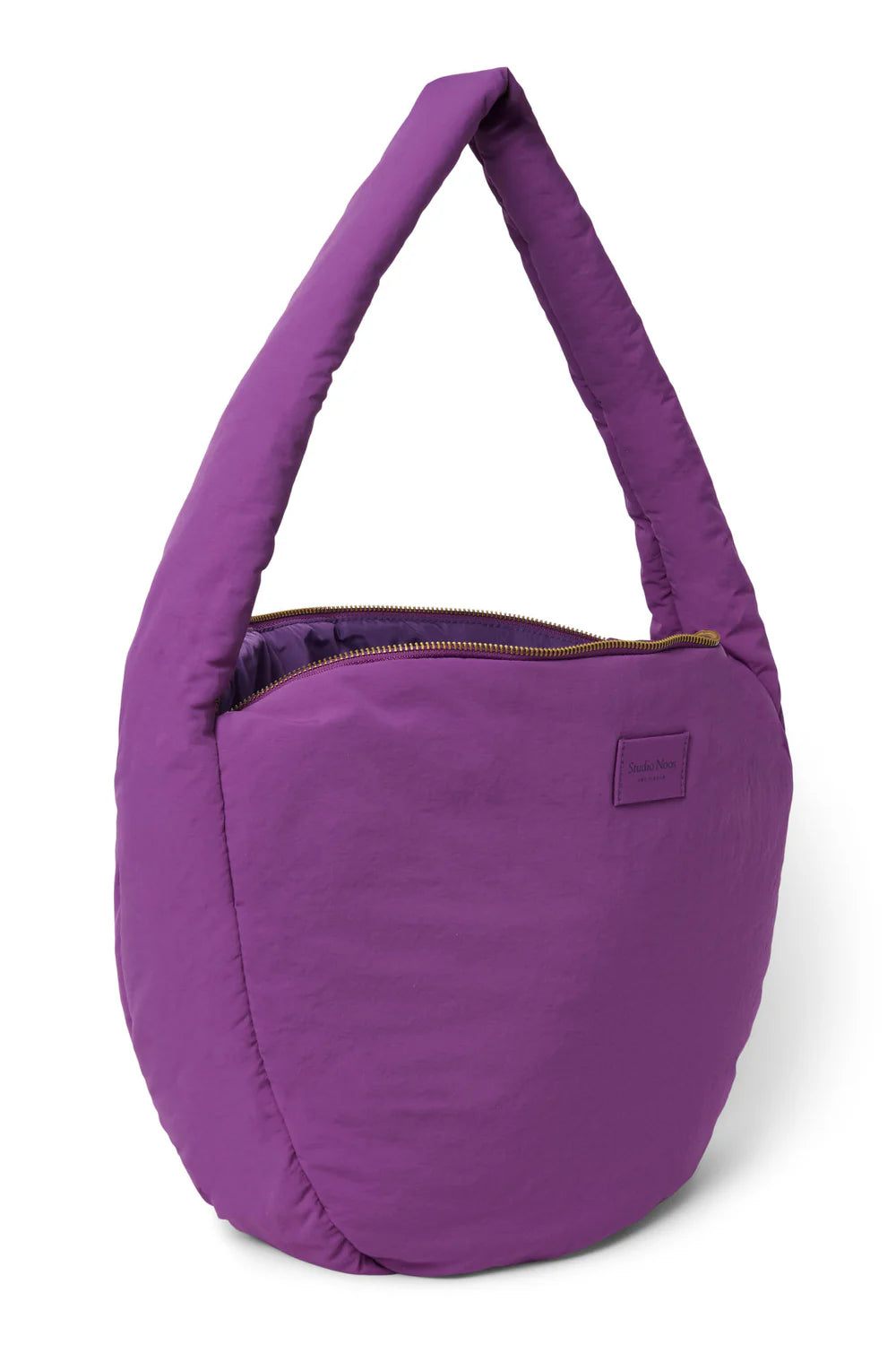 Purple Textured Puffy Cross Body Bag