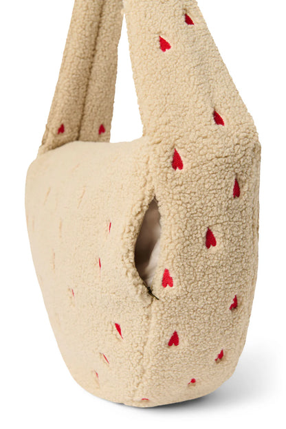 Ecru Hearts Teddy Cross Body Bag