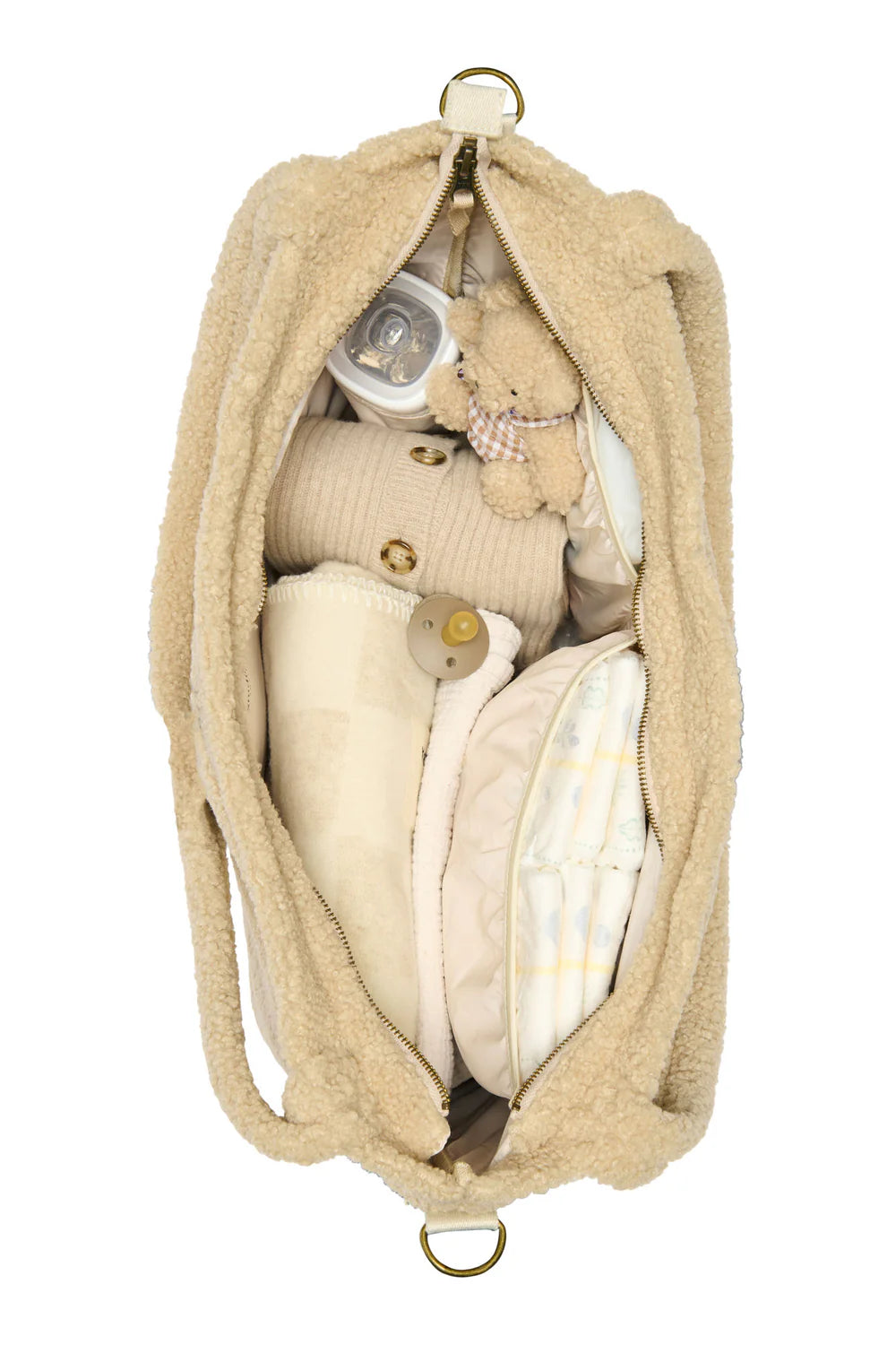 Brown Hearts Teddy Diaper Bag