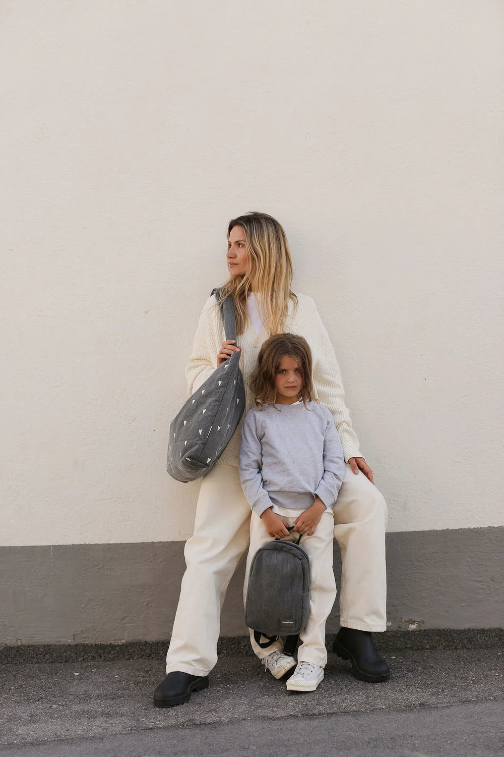 Grey Denim Diaper Bag
