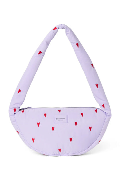 Purple Hearts Puffy Mini Cross Body Bag