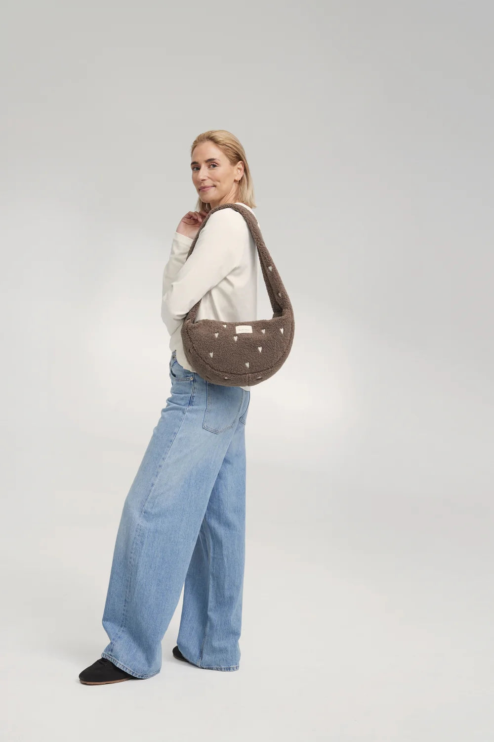 Brown Hearts Teddy Mini Cross Body Bag