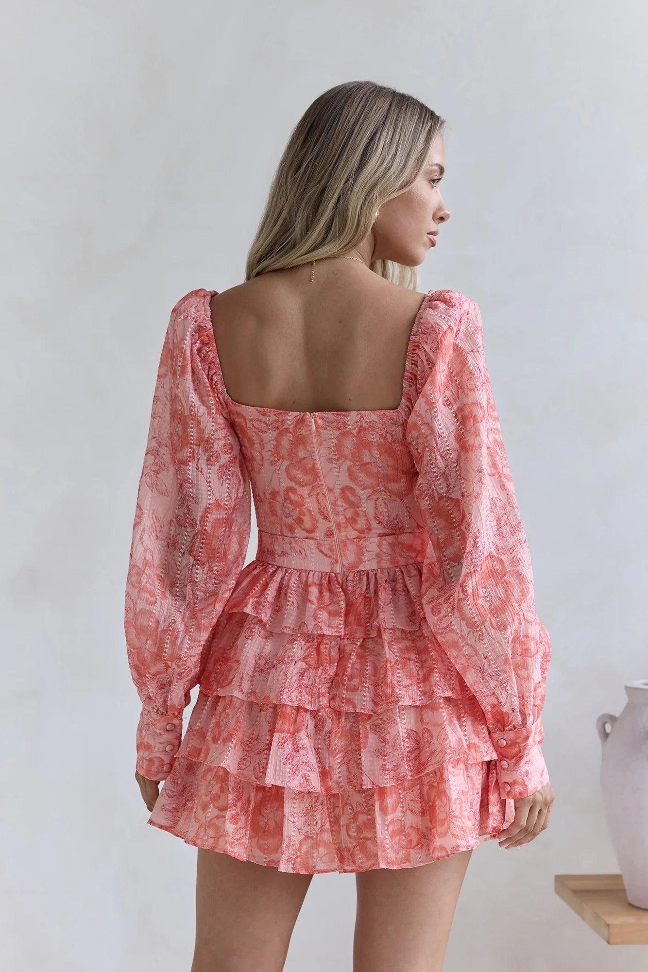 Amber Trails Long Sleeve Mini Dress Pink