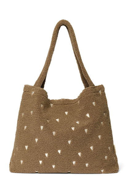 Ecru Hearts Teddy Mom Bag
