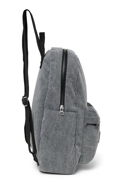 Grey Denim Midi Backpack
