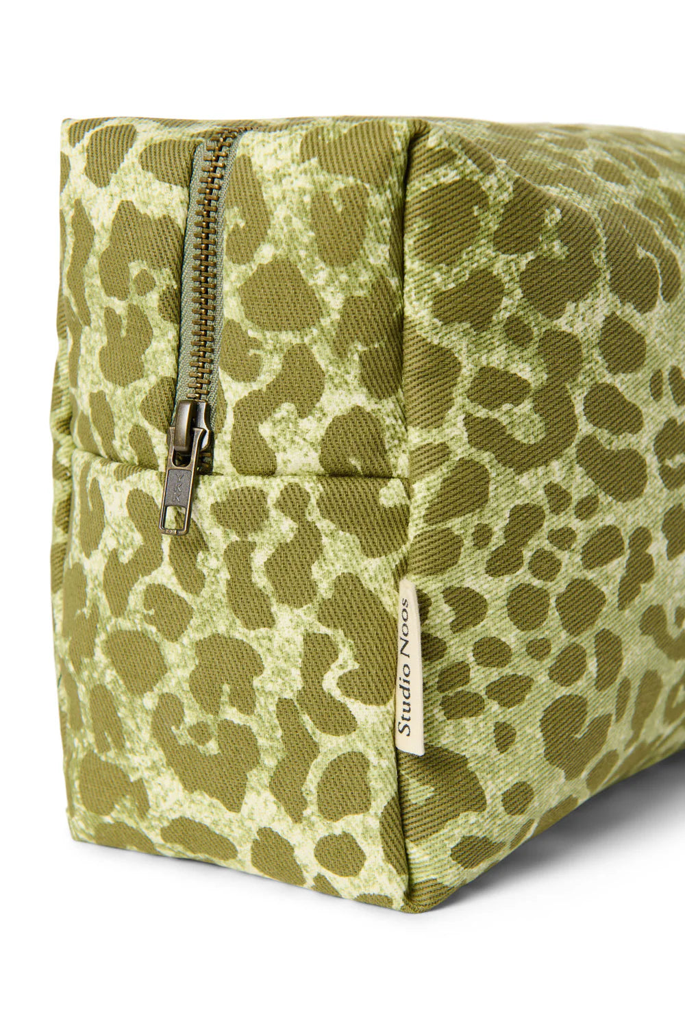 Green Leopard Cotton Toiletry back