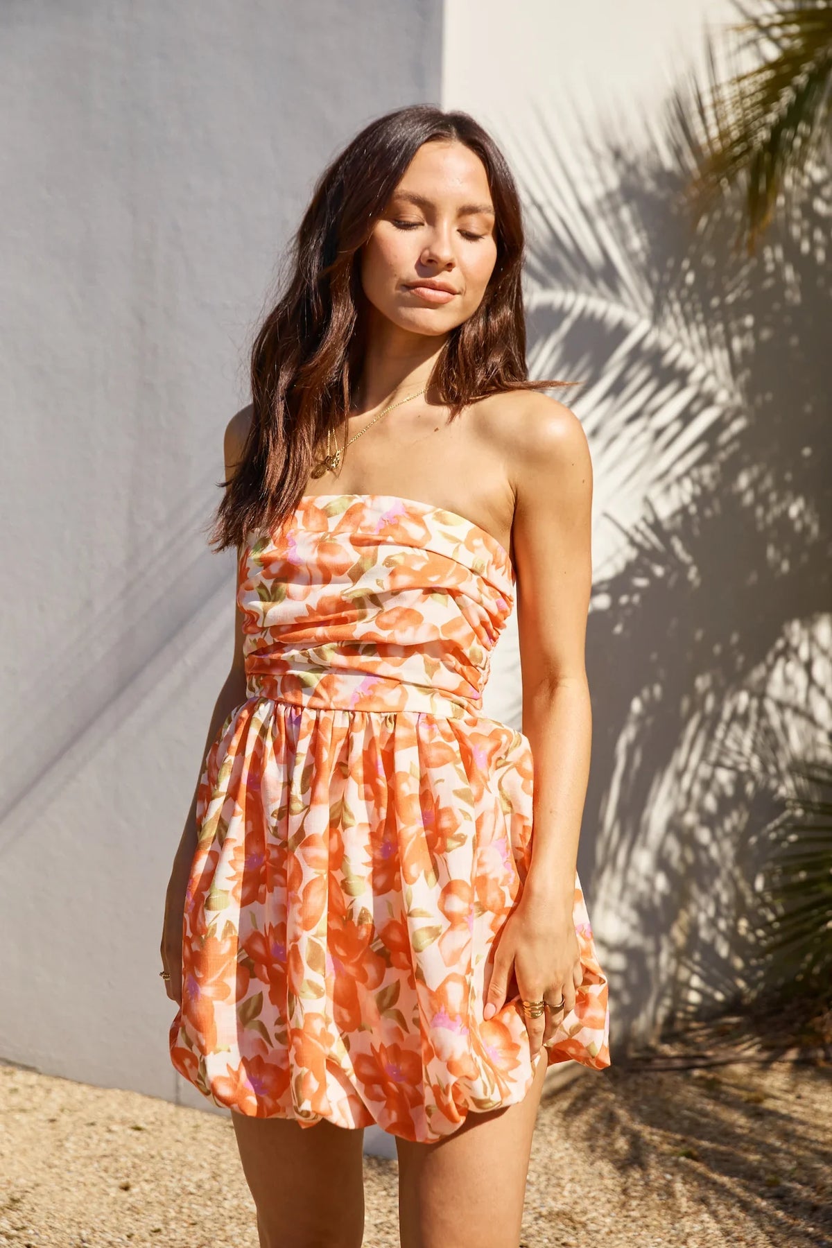 Florence Escape Ballonrock-Minikleid Orange