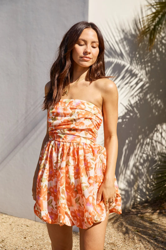 Florence Escape Ballonrock-Minikleid Orange