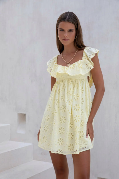 True Blooms Mini Dress Gelb
