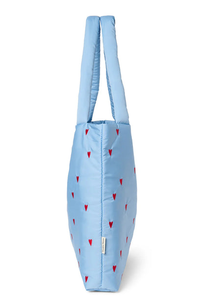 Brown Hearts Puffy Mom Bag