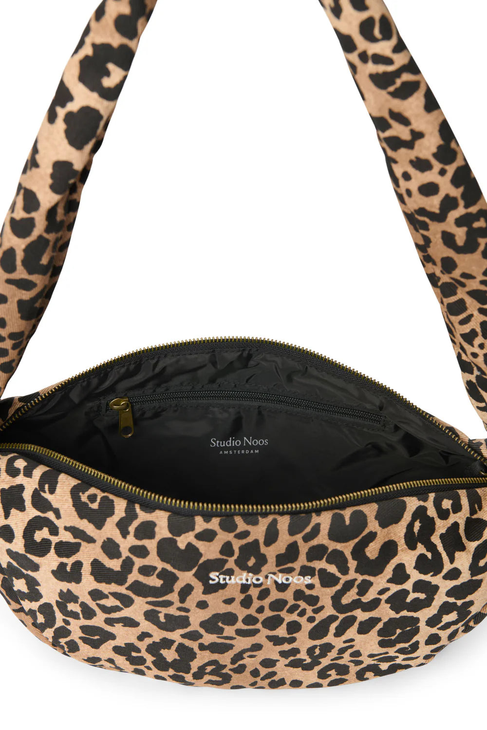 Brown Leopard Cotton Mini Cross Body Bag