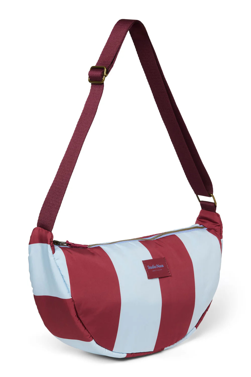 Bordeaux/Light Blue Bold Stripe Adult Fanny Pack