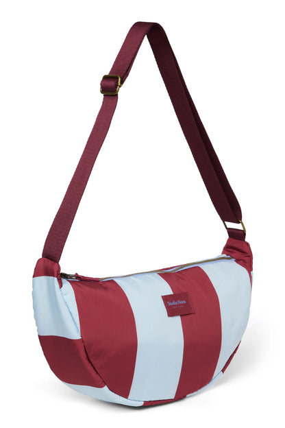 Bordeaux/Light Blue Bold Stripe Adult Fanny Pack