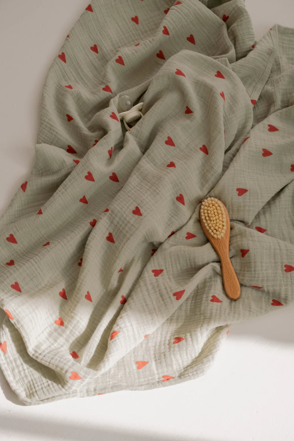 Beige Hearts Swaddle Print Large
