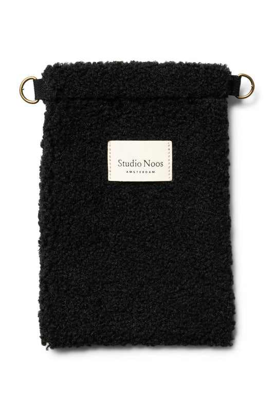 Schwarze Teddy-Handytasche