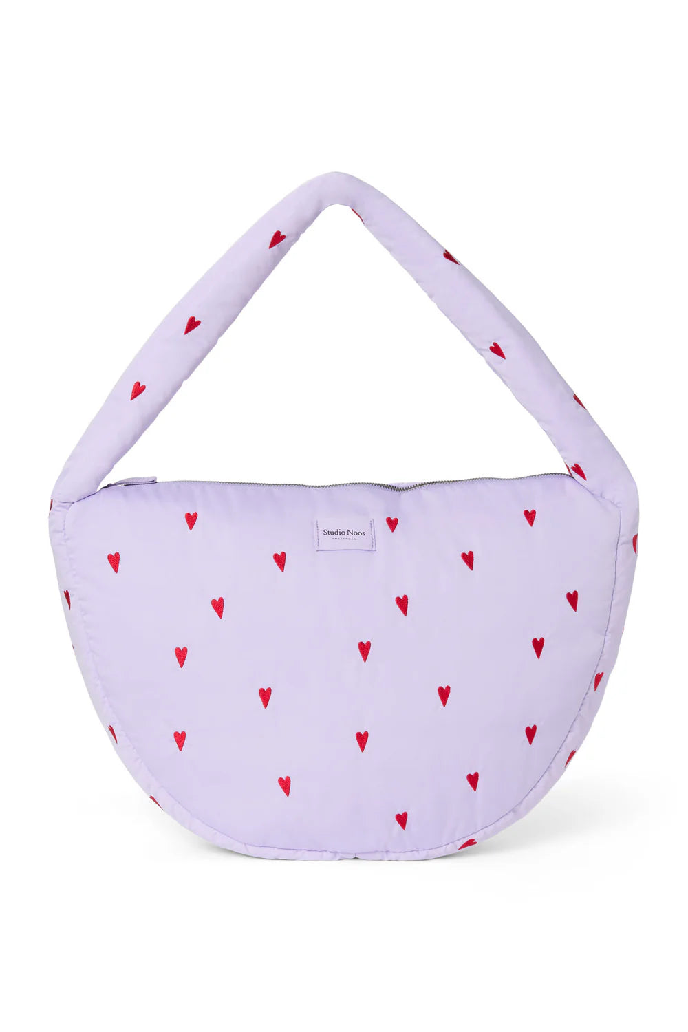 Light Blue Hearts Puffy Cross Body Bag