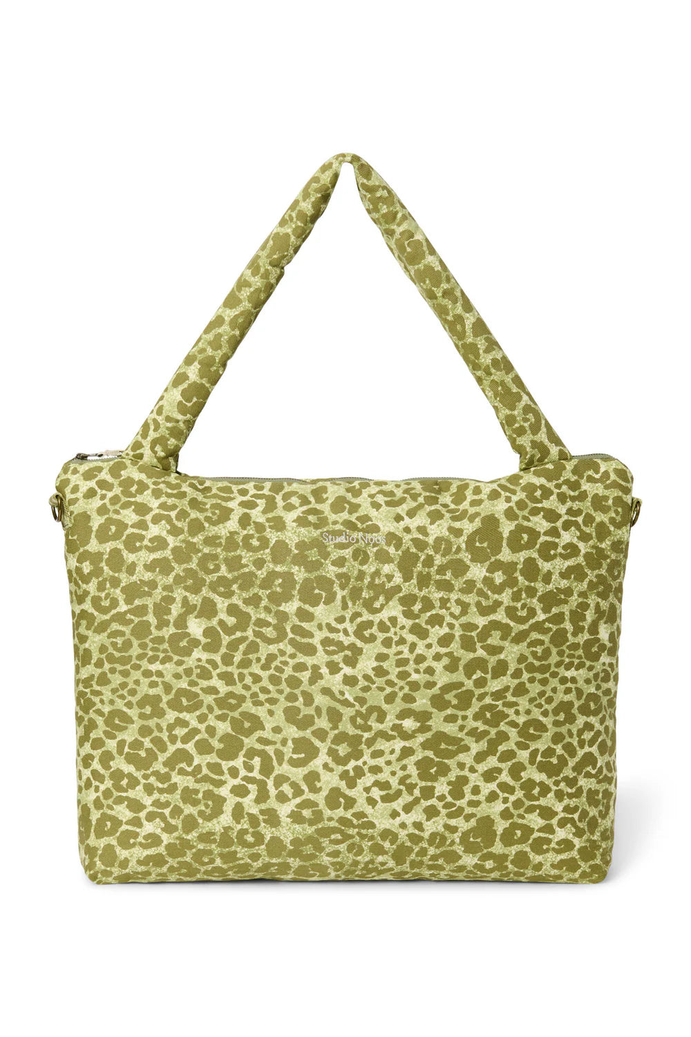 Green Leopard Cotton Diaper Bag