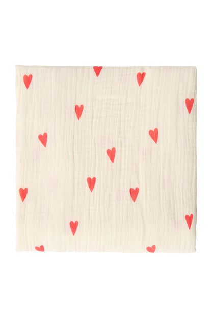 Light Blue Hearts Swaddle Print Large