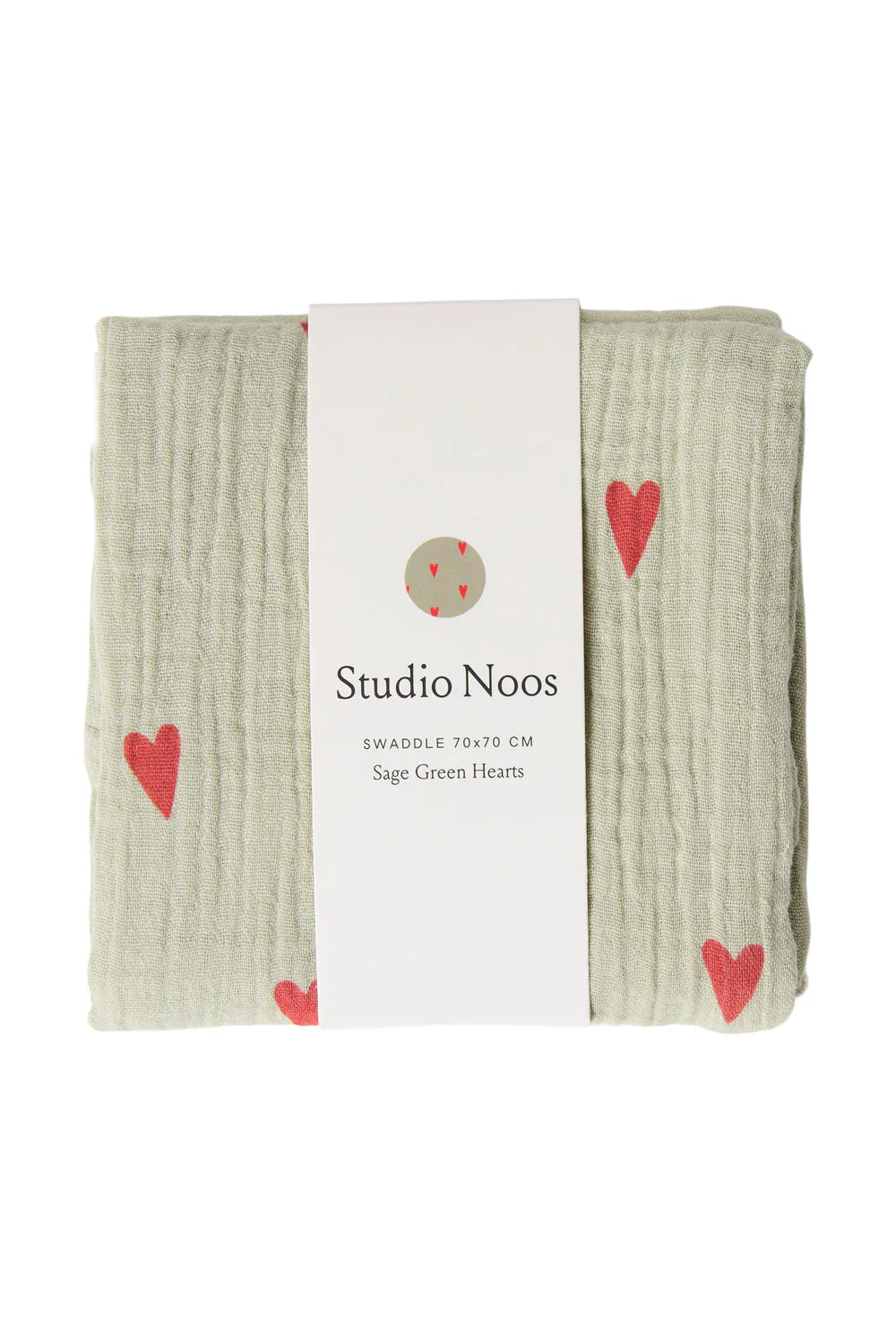Green Hearts Swaddle Print Medium