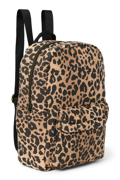 Green Leopard Cotton Midi Backpack
