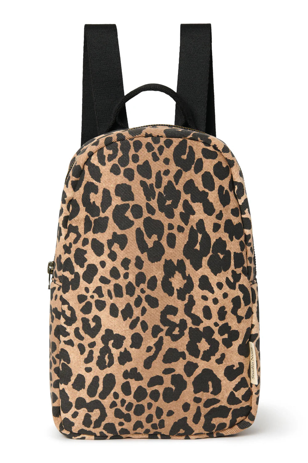 Brown Leopard Cotton Mini Backpack