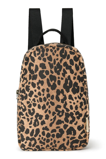 Brown Leopard Cotton Mini Backpack