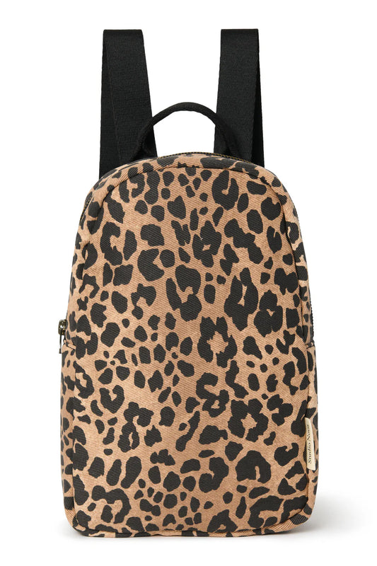 Brauner Leopard Baumwoll-Mini-Rucksack