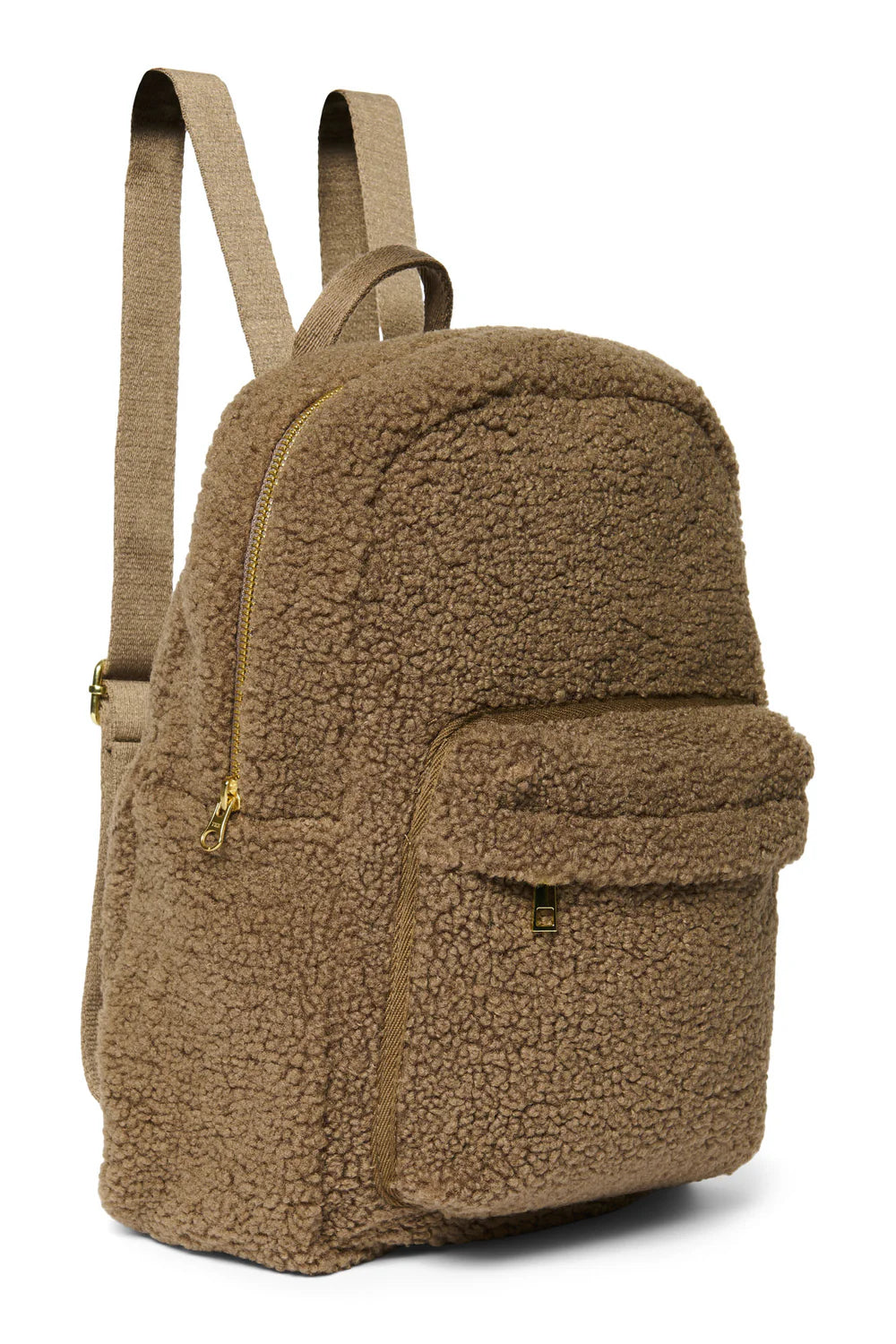Ecru Teddy Midi Backpack Front Pocket