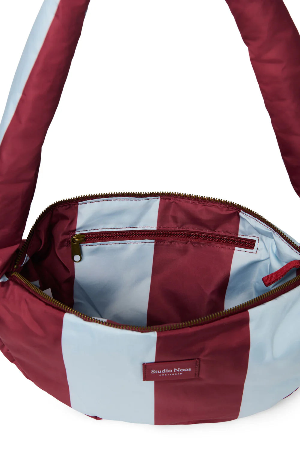 Bordeaux/Light Blue Bold Stripe Mini Cross Body Bag