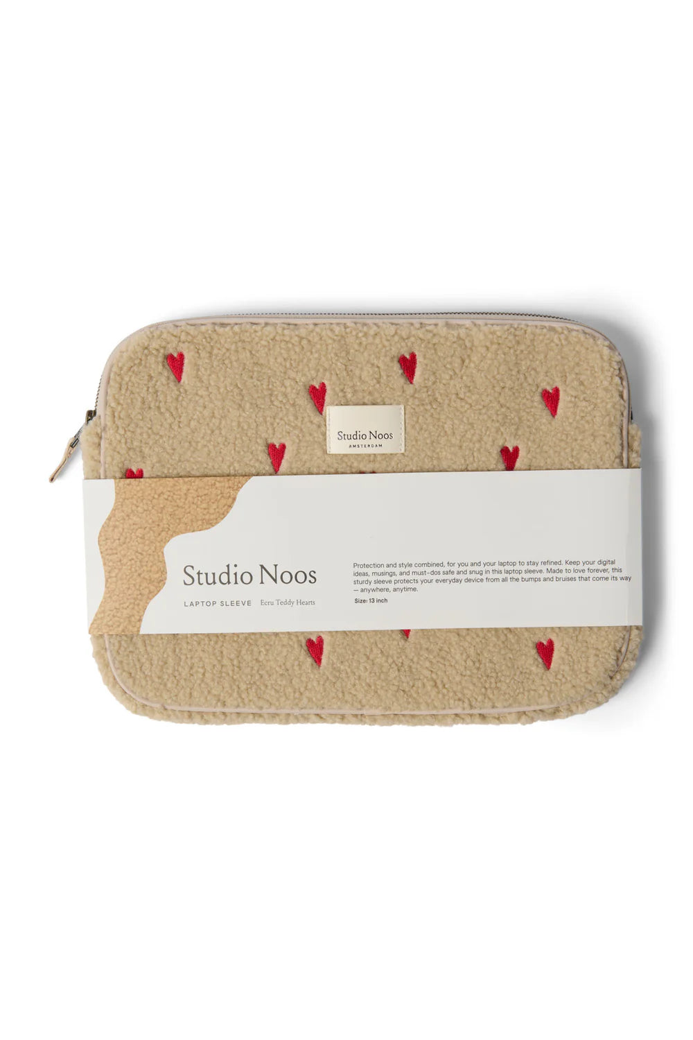 Ecru Hearts Teddy Laptop Sleeve 13 Inch