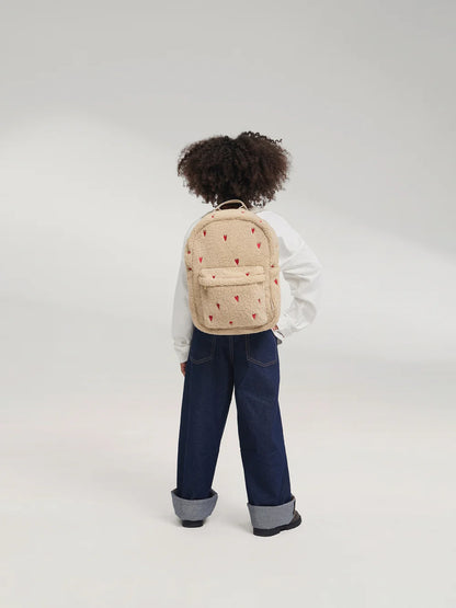 Brown Hearts Teddy Midi Backpack