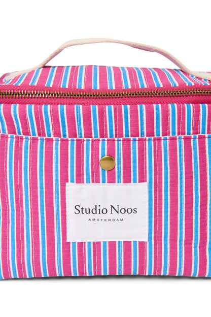 Poplin Striped Cooler Bag | Raspberry