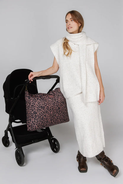 Red Leopard Puffy Diaper Bag