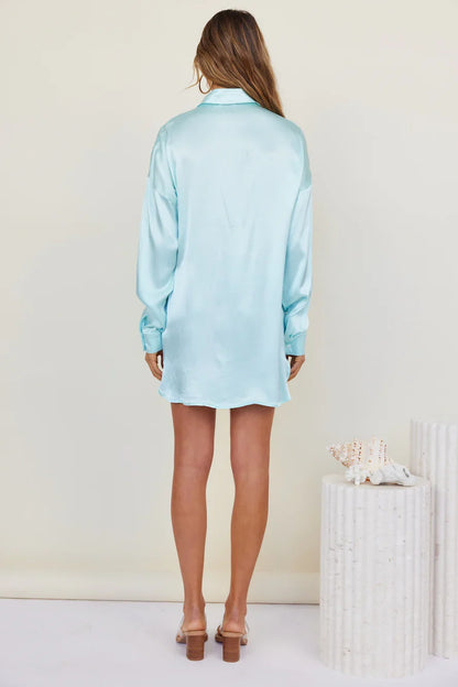 SNDYS Mystic Hemdblusenkleid Sky